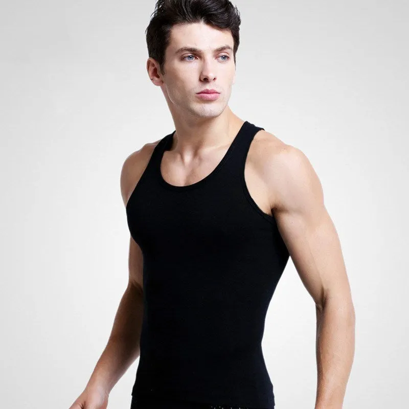 1 Pcs Men Cotton Tank Tops Underwear Mens Undershirt Transparent Shirts Male Bodyshaper Fitness Wres