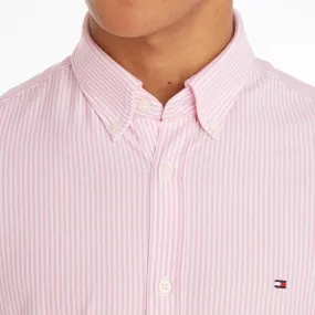 1985 Slim Line Knit Striped Shirt - Classic Pink & White