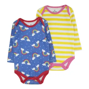 2 Pc Full Sleeves Bodysuit - Rainbow/Stripes