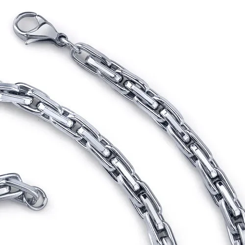 20 Inch 5mm Stainless Steel Designer Link Chain Necklace