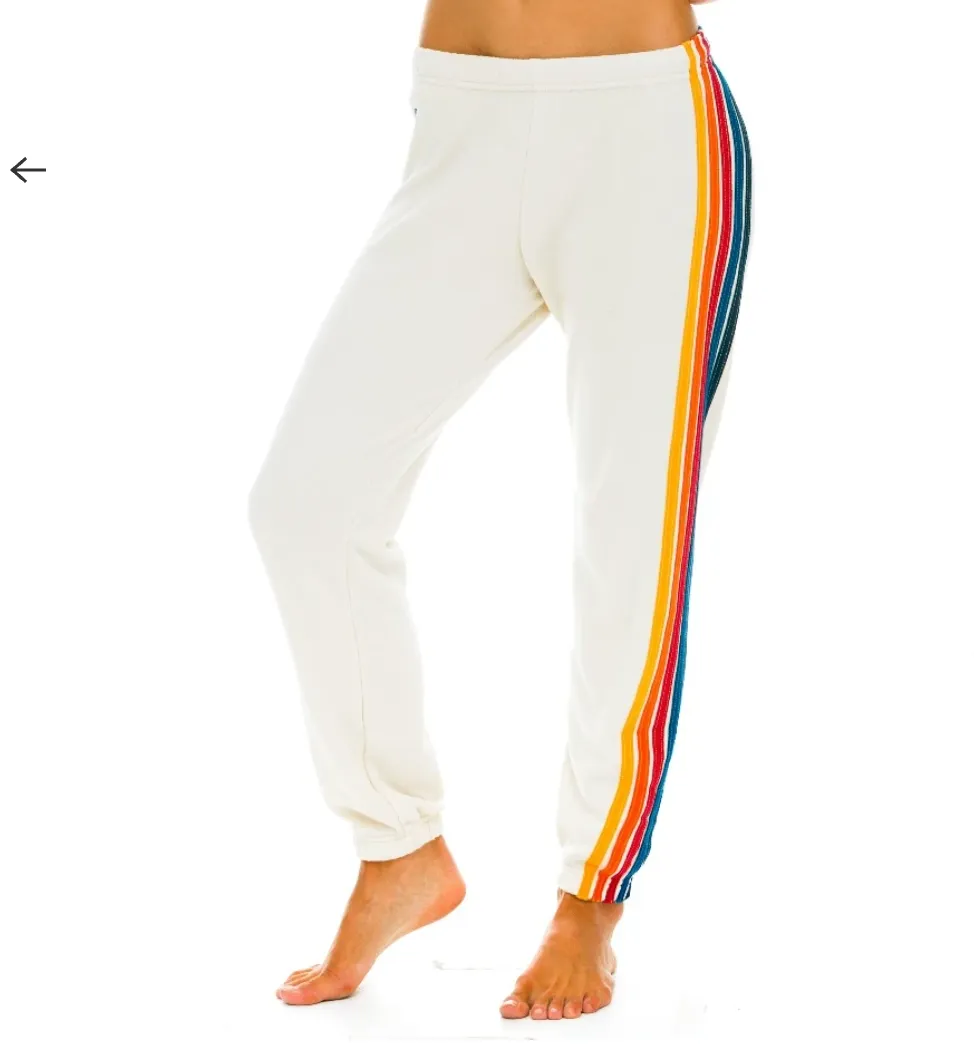 5 Stripe Womens Sweatpant Vintage White