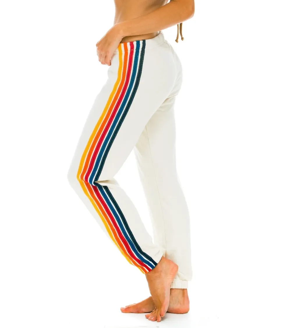 5 Stripe Womens Sweatpant Vintage White