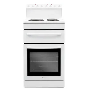 540mm Freestanding Stove, Radiant Coil Cooktop, Electric Oven, White FS54R