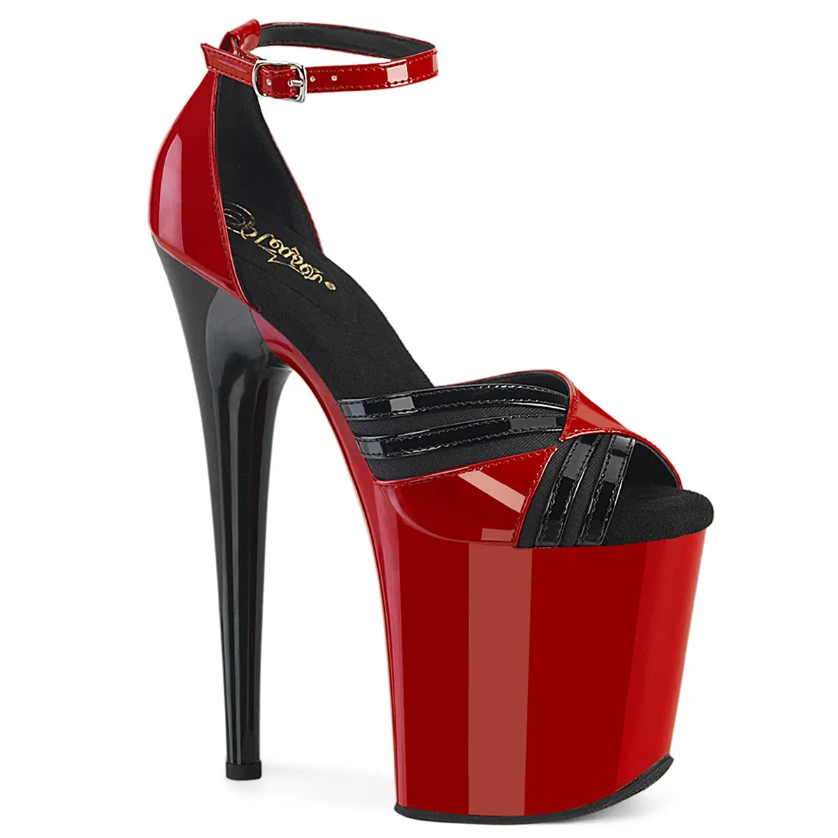 8 Inch Heel FLAMINGO-884 Red Black