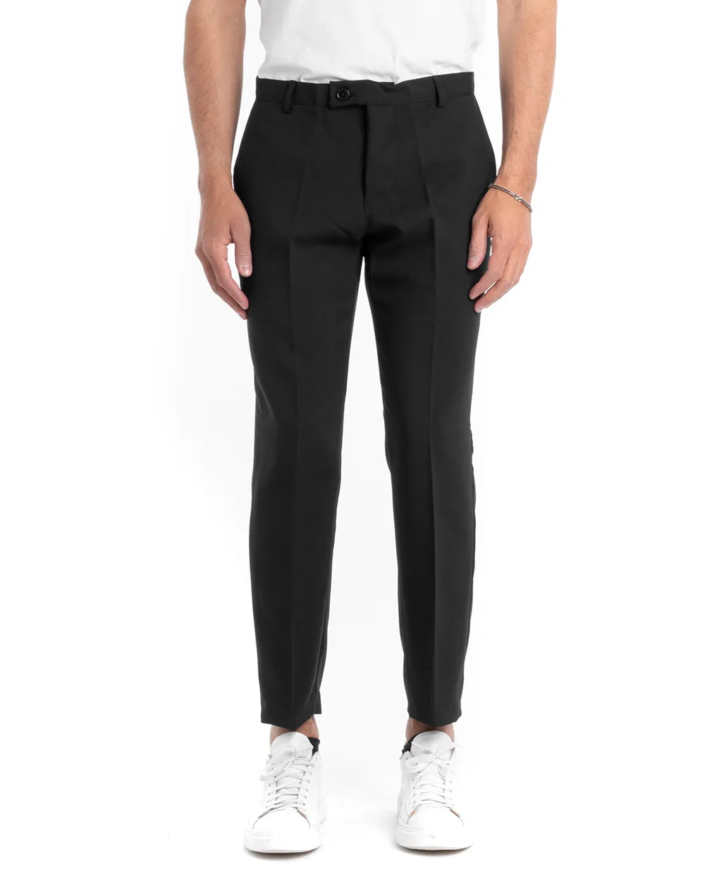 Abito Uomo Monopetto Completo Viscosa Nero Sartoriale Giacca Pantaloni Elegante Casual GIOSAL-OU2120A