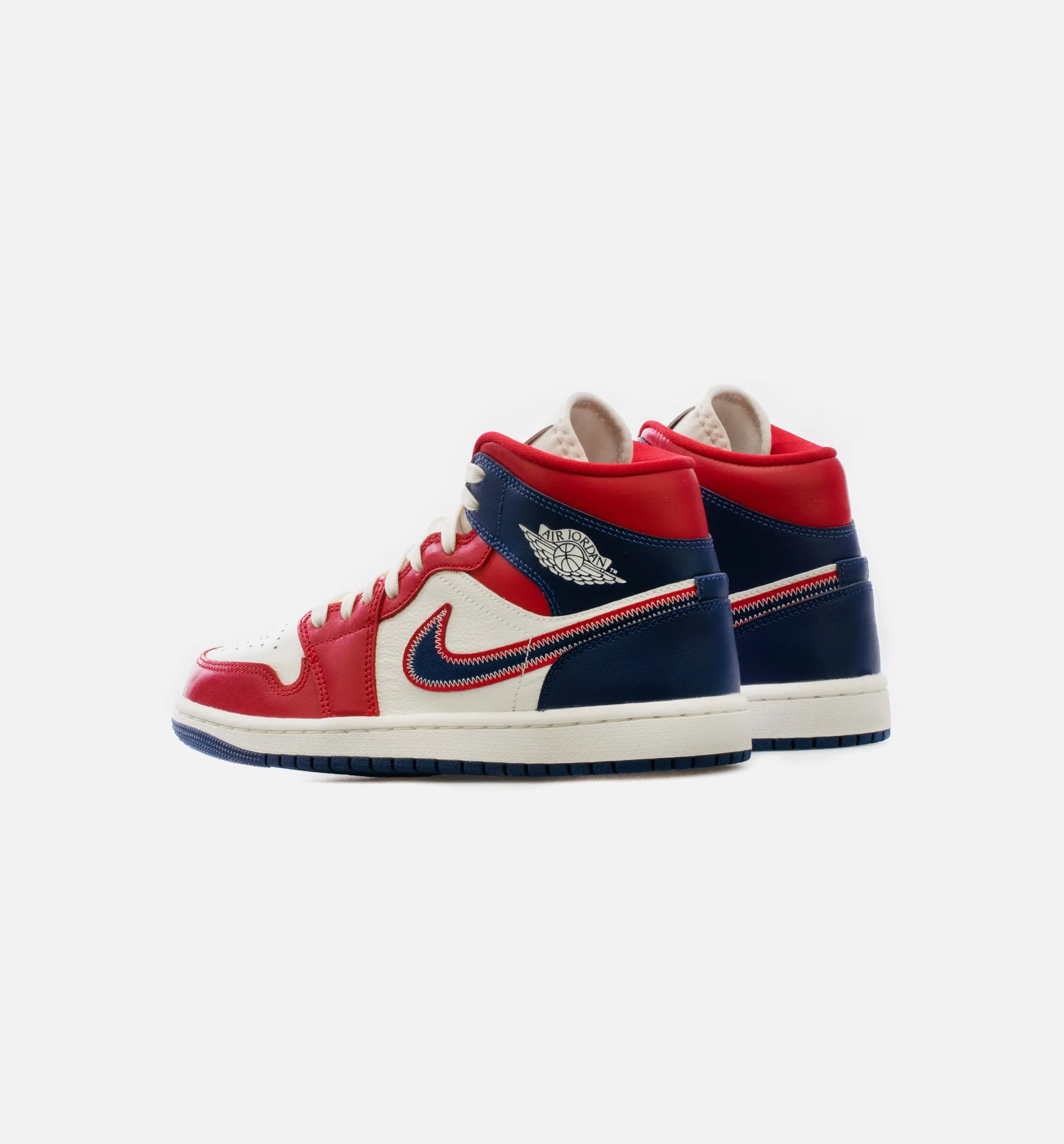 Air Jordan 1 Mid SE USA Womens Lifestyle Shoe - Red/Blue