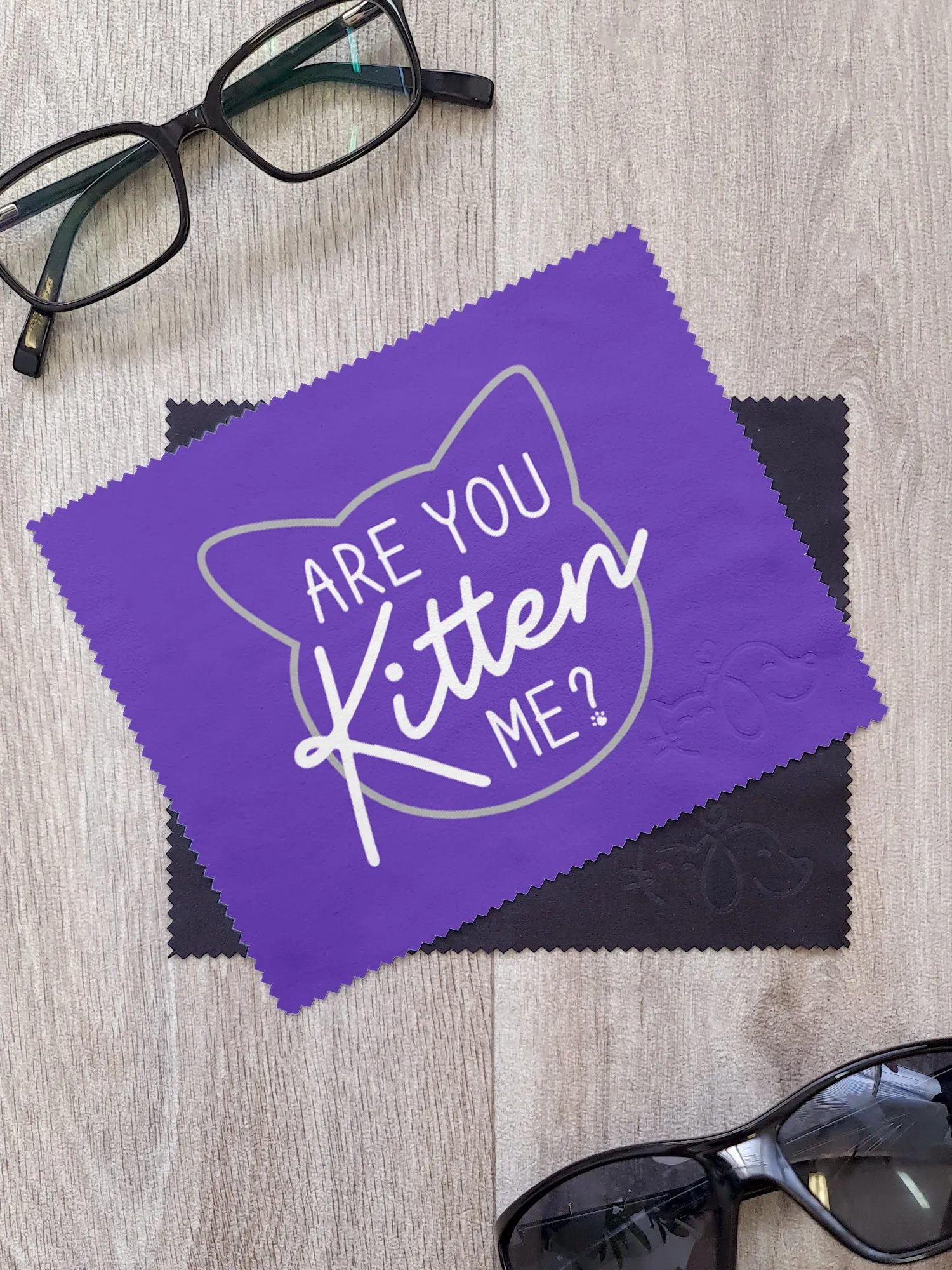 Are You Kitten Me? Microfibre Suede Glasses Cleaning Cloths (Twinpack)