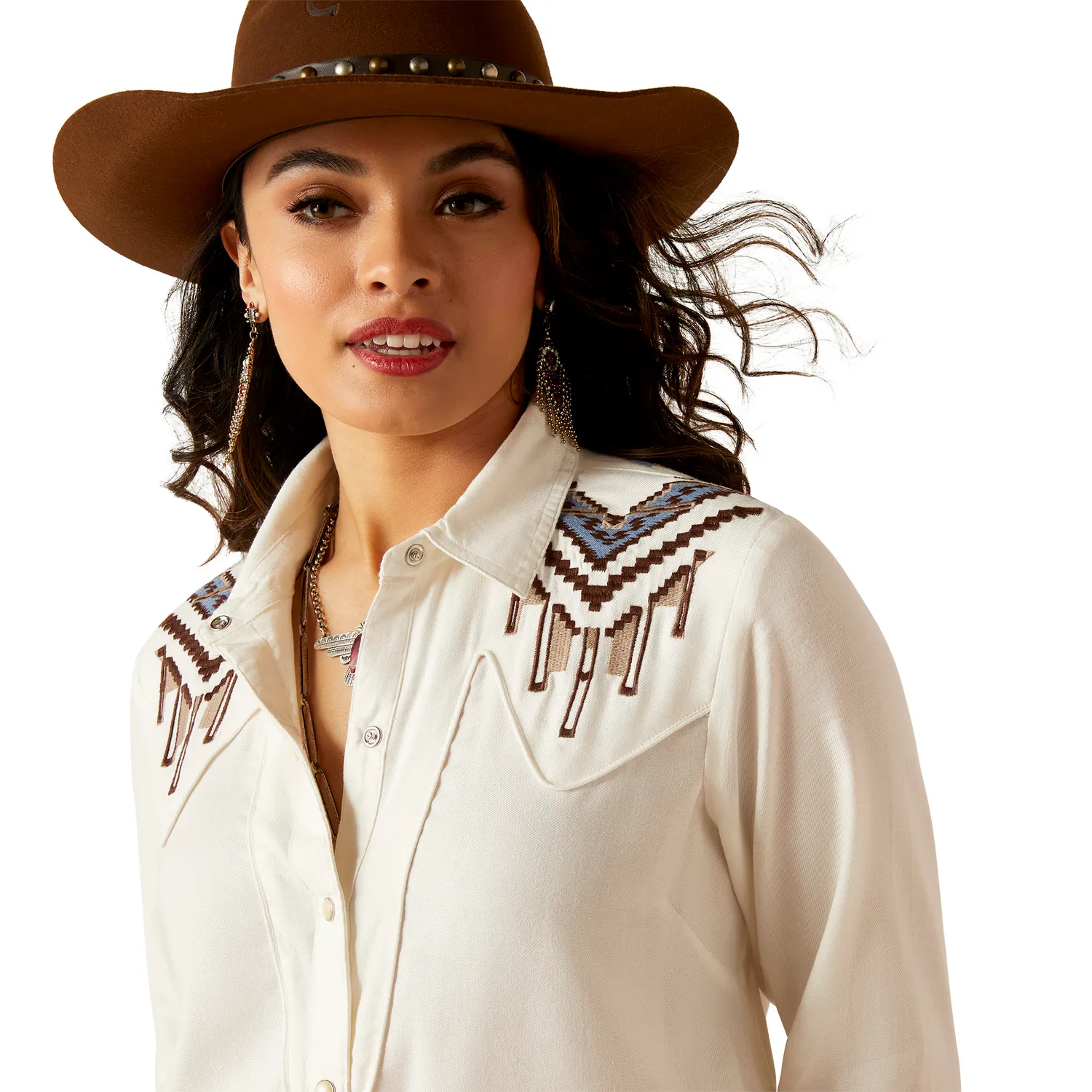 Ariat Womens Chimayo Trujillo Snap Shirt Sea Salt