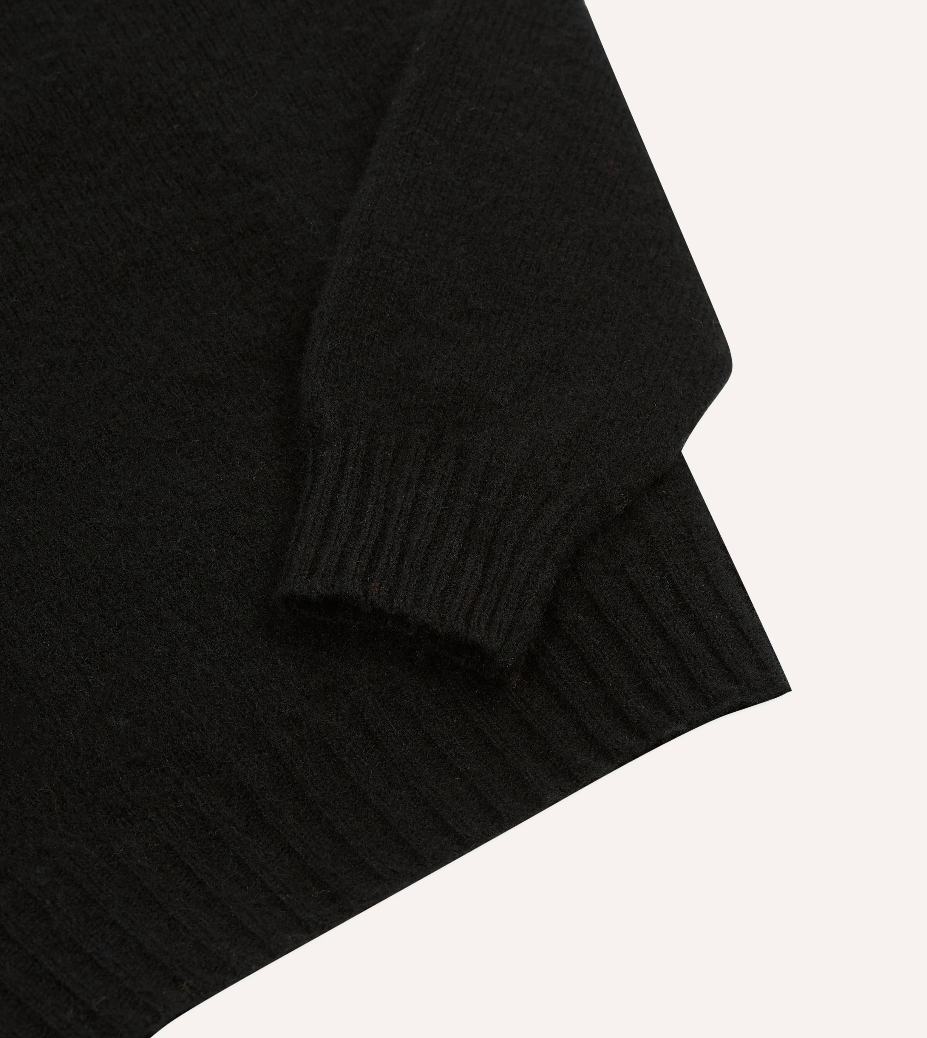 Black Brushed Shetland Crew Neck Jumper