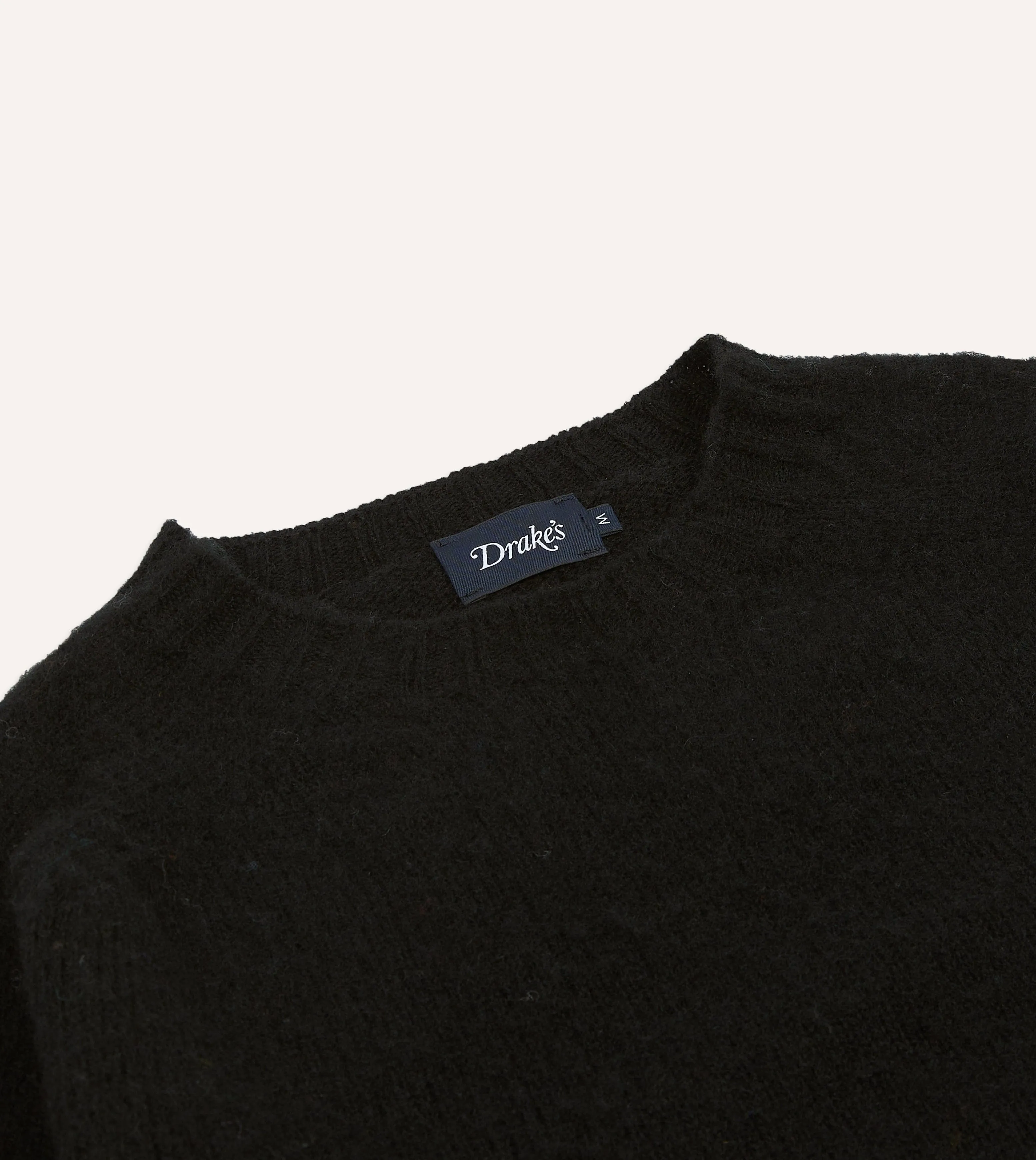 Black Brushed Shetland Crew Neck Jumper