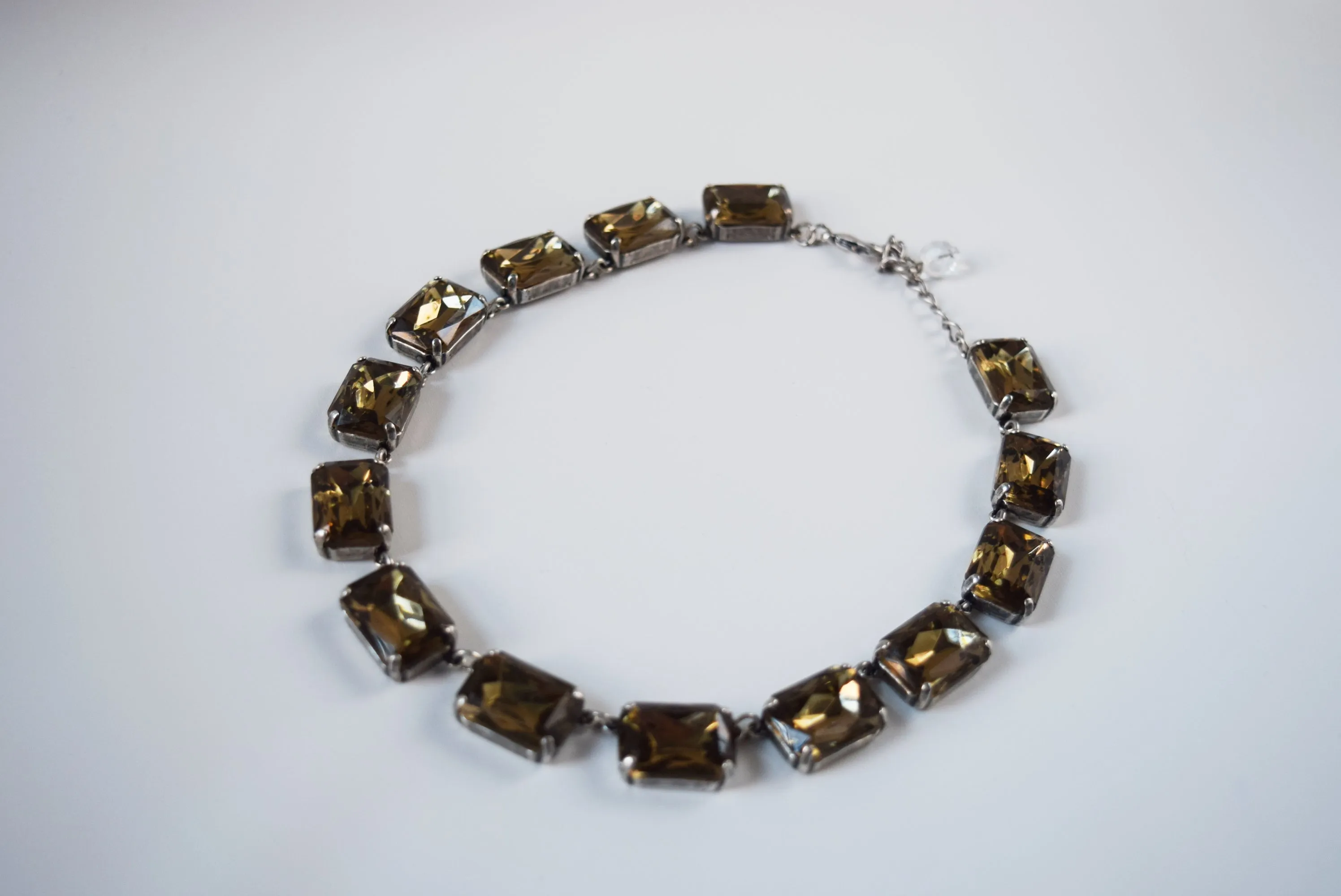 Black Diamond Grey Collet Necklace - Large Octagon