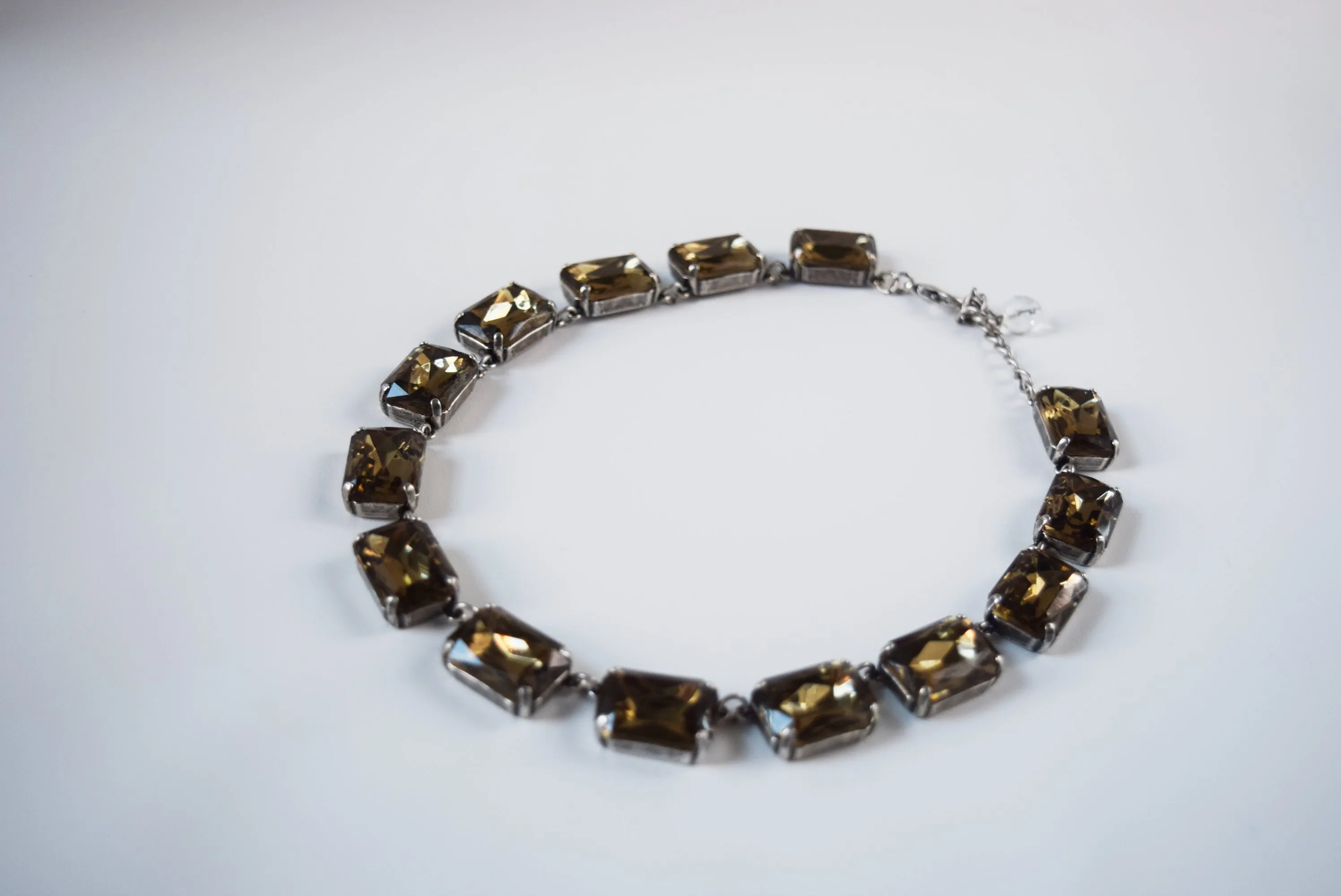 Black Diamond Grey Collet Necklace - Large Octagon