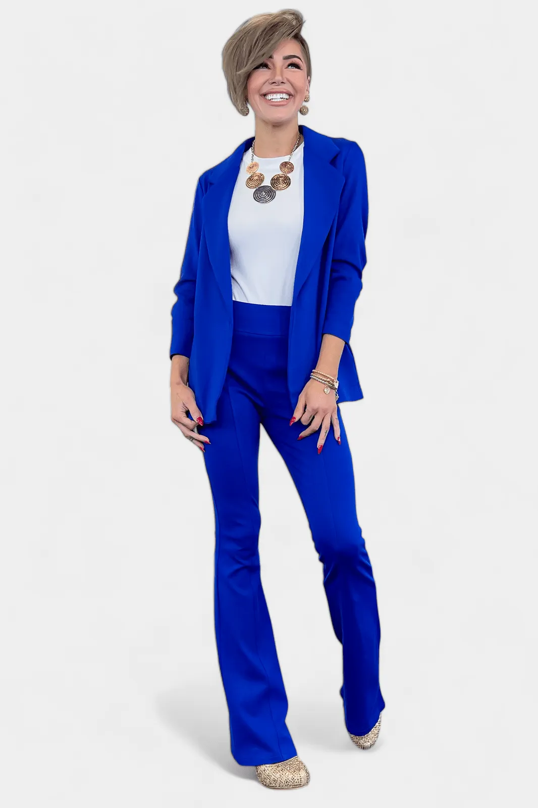 Blue High Waisted Flare Pants [NO RETURNS]