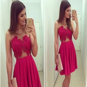 Blush red lace simple tight freshman for teens casual homecoming prom dress,BDY0121