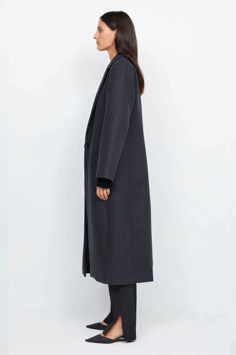 CHARLIE LONGLINE COAT-CHARCOAL