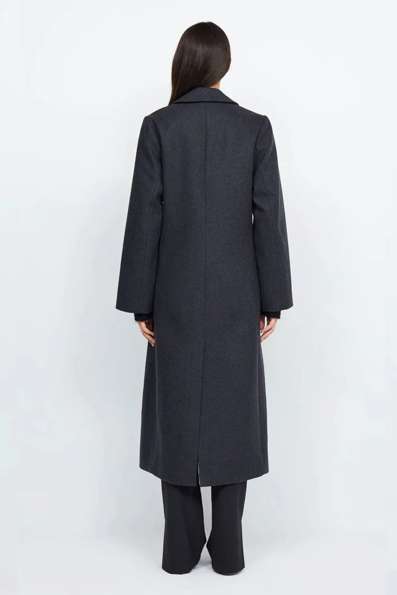 CHARLIE LONGLINE COAT-CHARCOAL