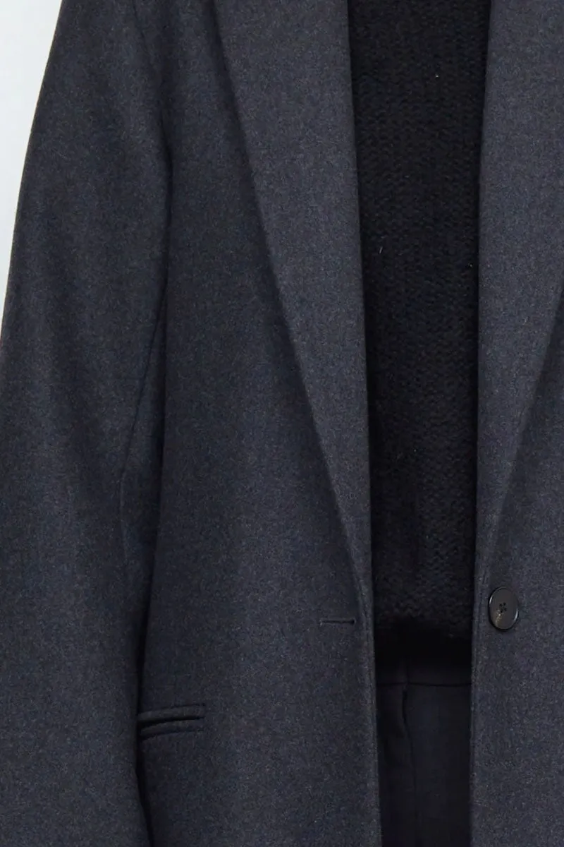 CHARLIE LONGLINE COAT-CHARCOAL