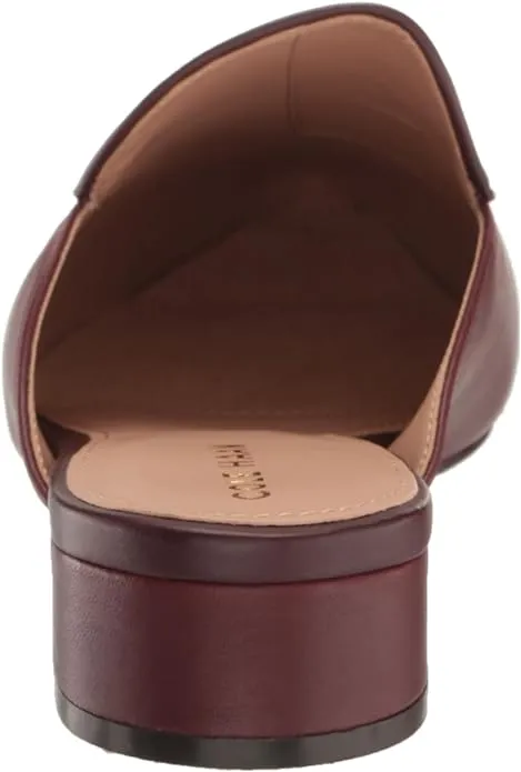 Cole Haan Piper Bloodstone Leather Pointed Toe Slip On Classic Mules Shoes