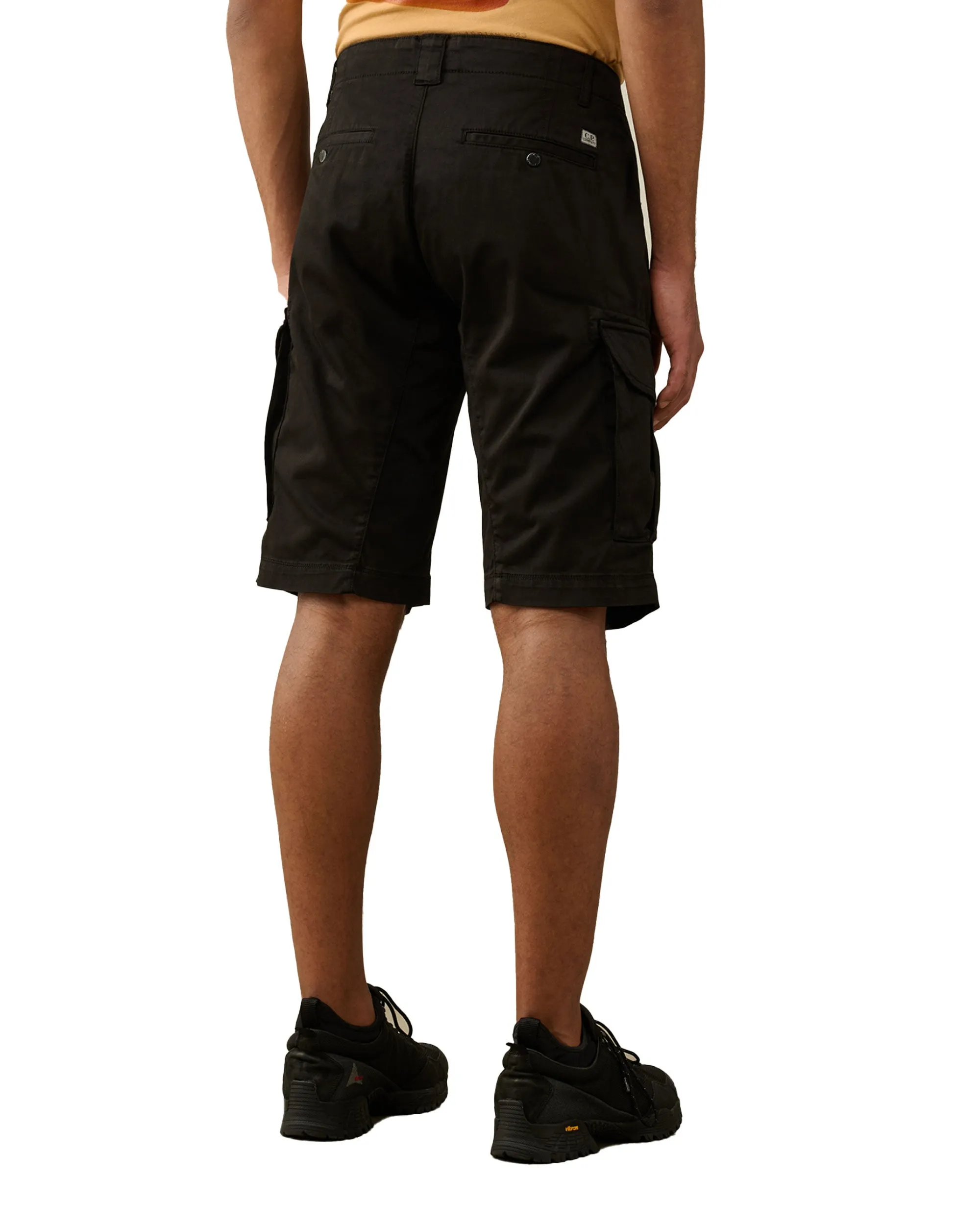 CP Company Stretch Sateen Cargo Shorts Nero