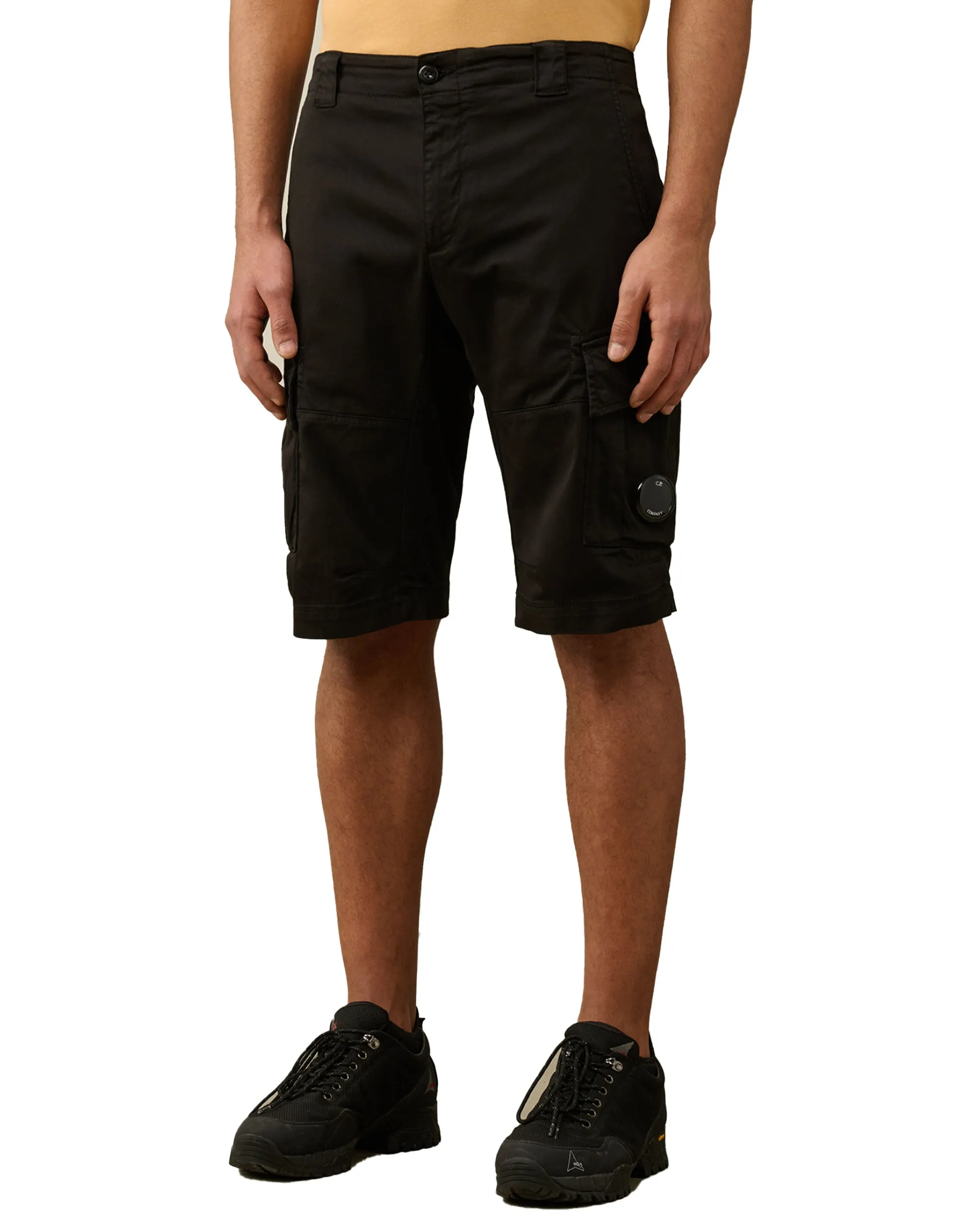 CP Company Stretch Sateen Cargo Shorts Nero