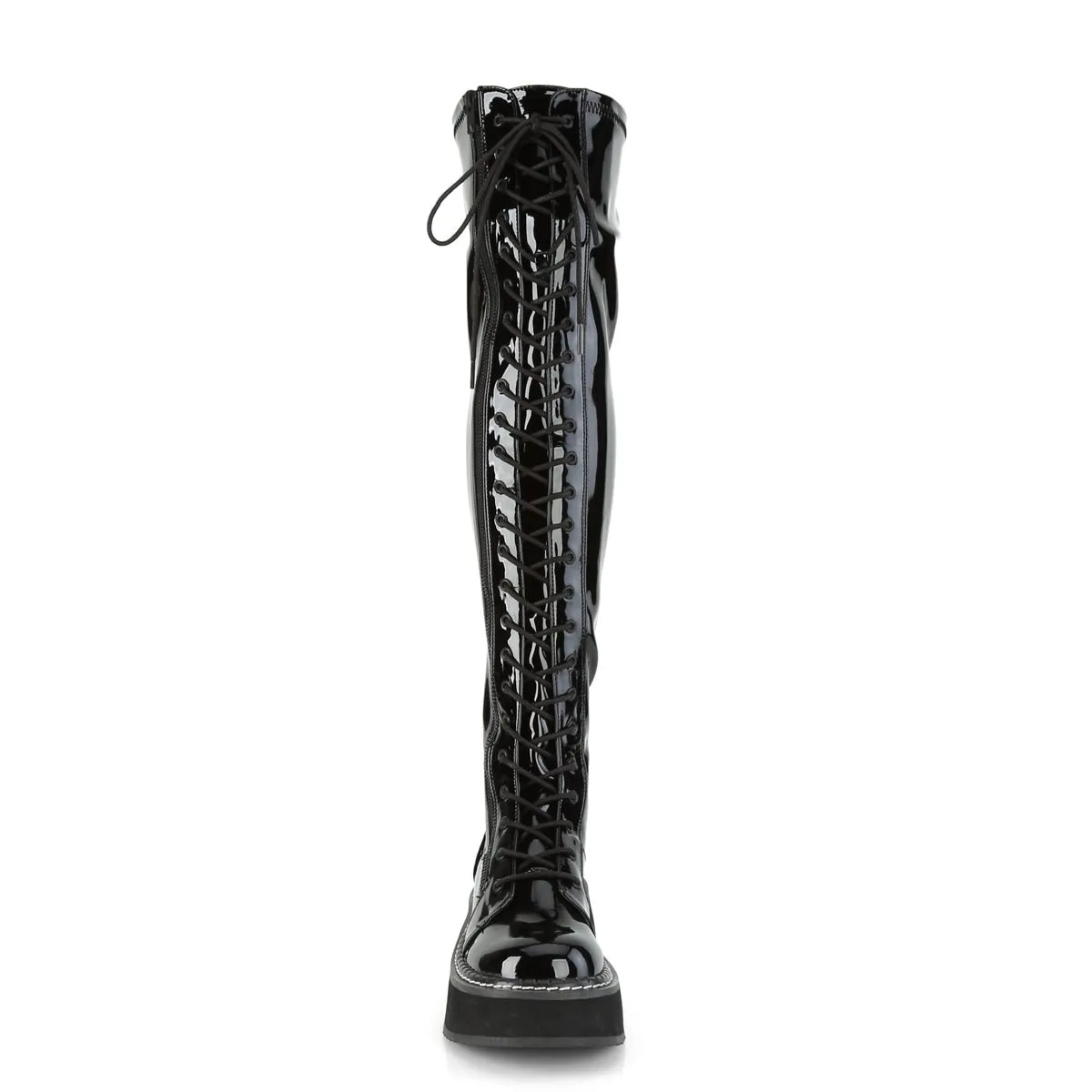 Demonia EMILY-375 | Black  Patent Leather Over-the-Knee Boots