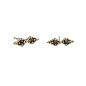 Double Star Studs, Black Diamonds