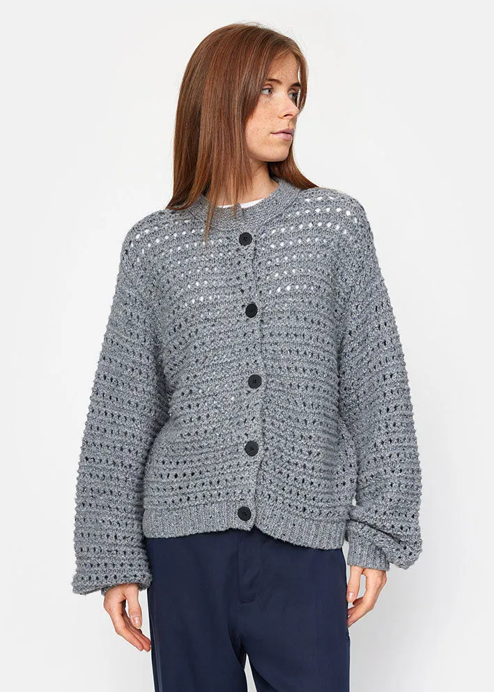 Esmé Studios Linda Cardigan - Charcoal Gray Mélange