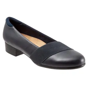 Melinda Navy Slip-on Leather Shoes