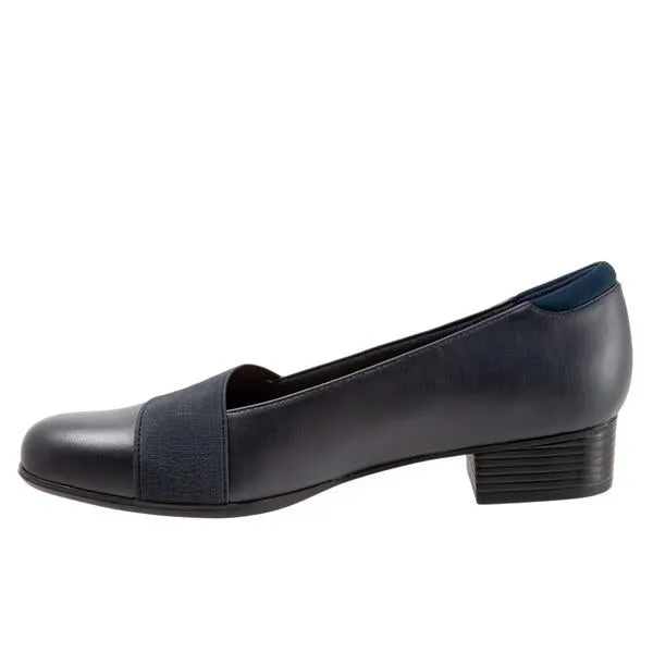 Melinda Navy Slip-on Leather Shoes