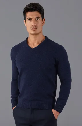 Mens British Lambswool V Neck Jumper