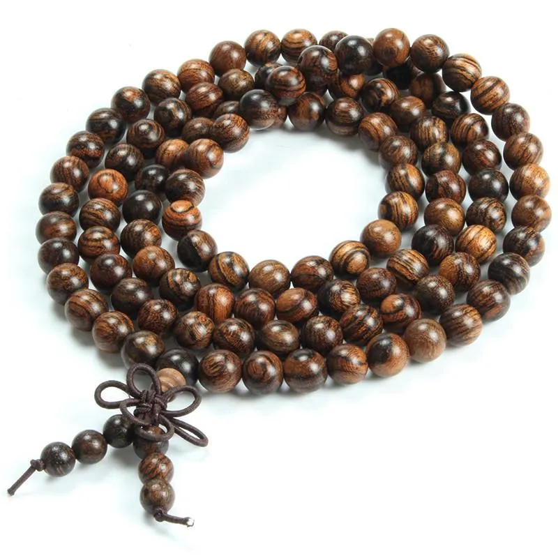 Natural Tiger Wood  Handmade 108 Bead Mala