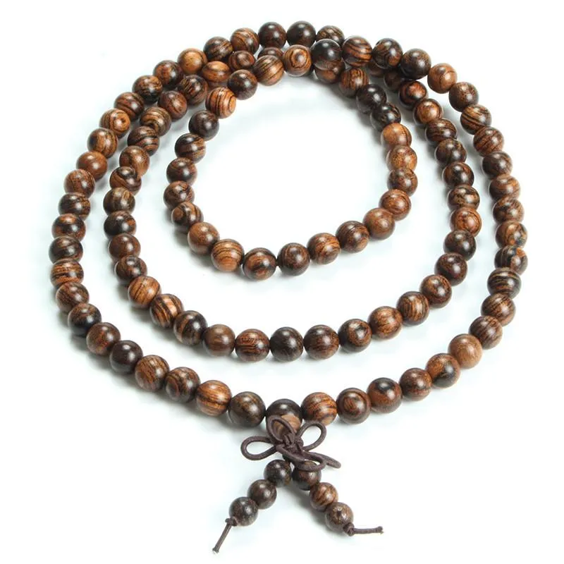 Natural Tiger Wood  Handmade 108 Bead Mala