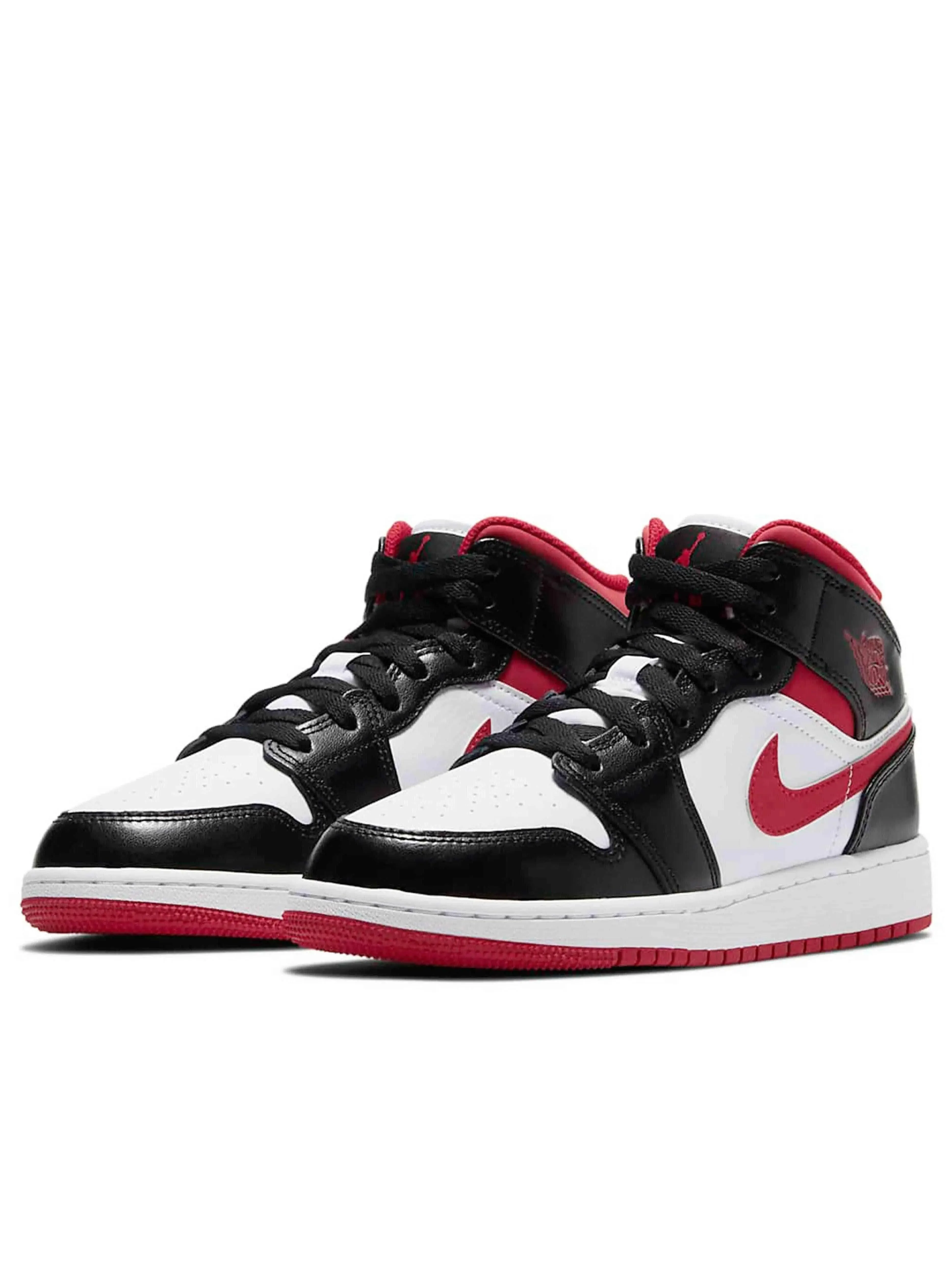 Nike Air Jordan 1 Mid White Red Black Gym Red [Damaged Box]