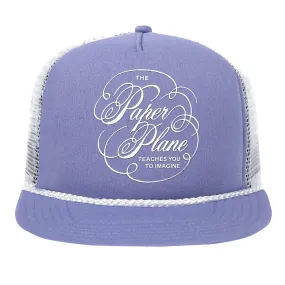 Paper Planes Script Mesh Trucker Snapback - Lavender