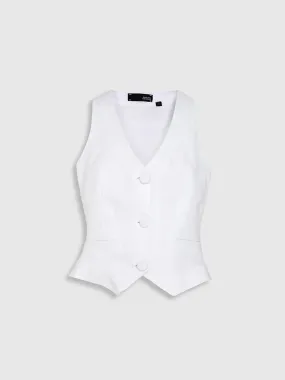 RAQUEL OROZCO Fatima Vest - White