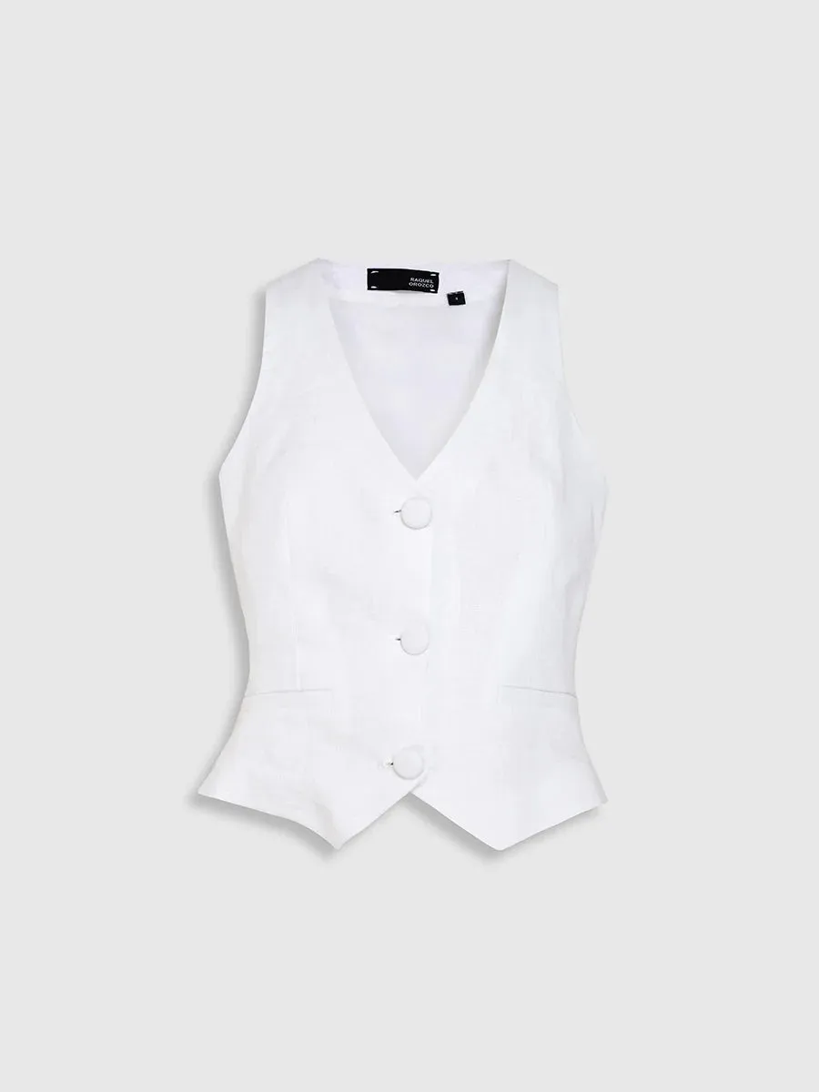 RAQUEL OROZCO Fatima Vest - White