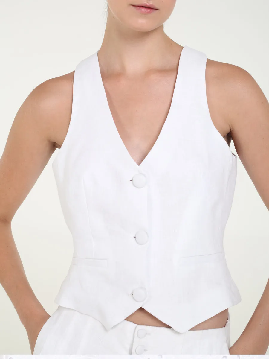 RAQUEL OROZCO Fatima Vest - White