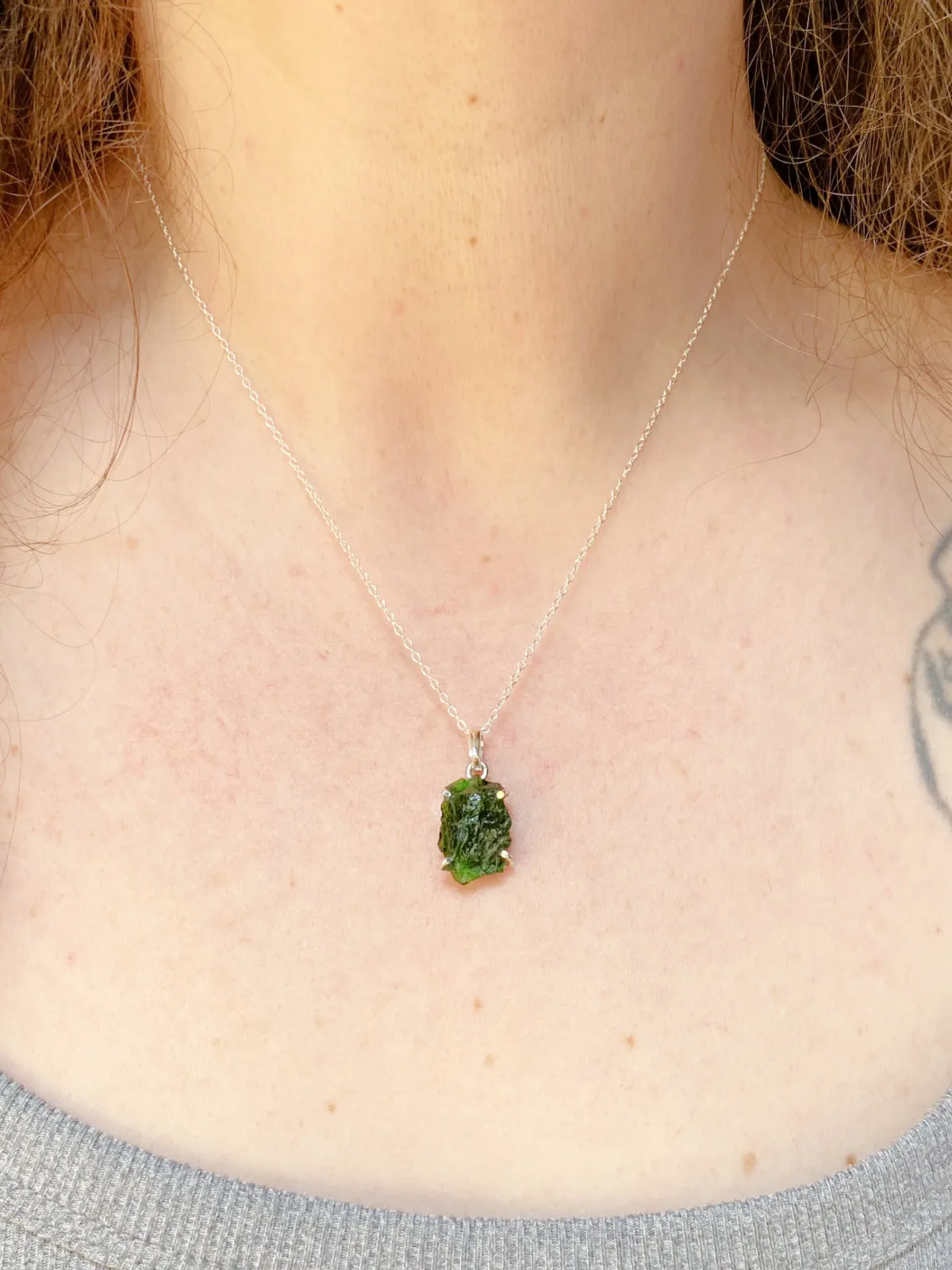 Rough Cut Chrome Diopside Necklace