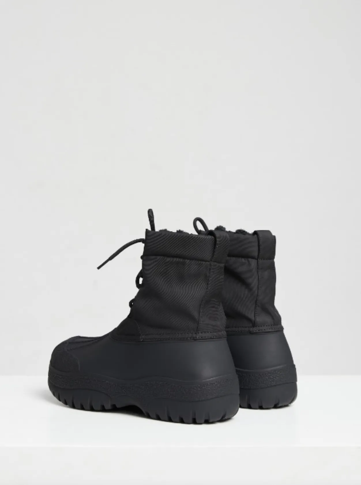 ROUND-TOE EDISON WINTER CITY DUCK BOOTS - BLACK