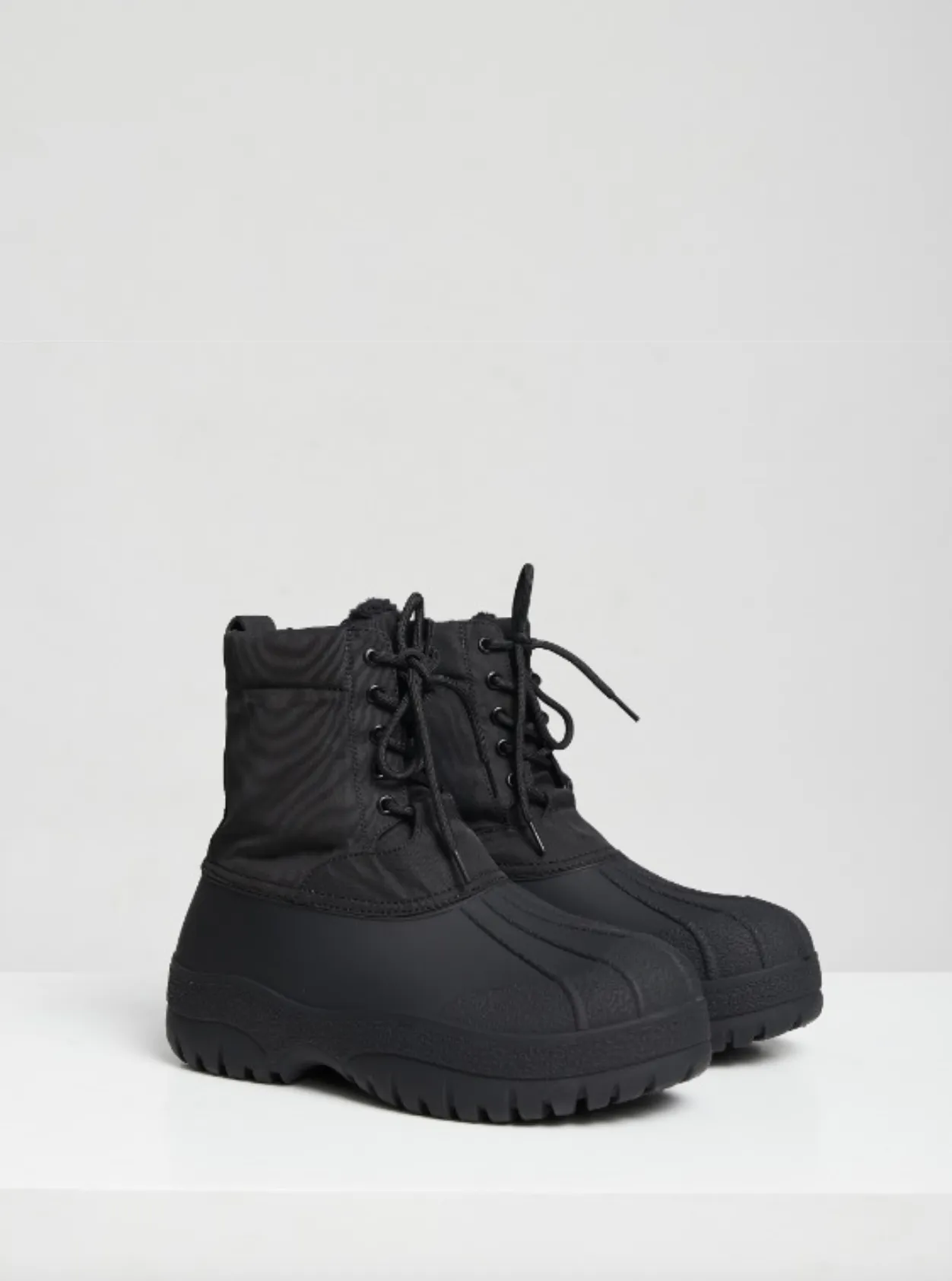 ROUND-TOE EDISON WINTER CITY DUCK BOOTS - BLACK