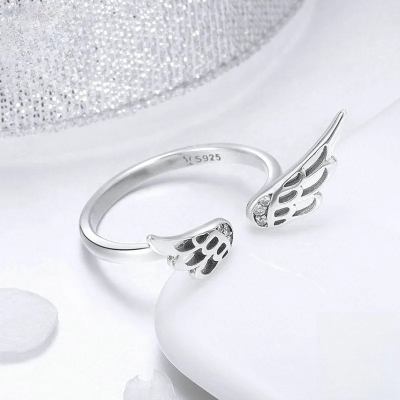 S925 Sterling Silver Faerie Feather Plain Ring