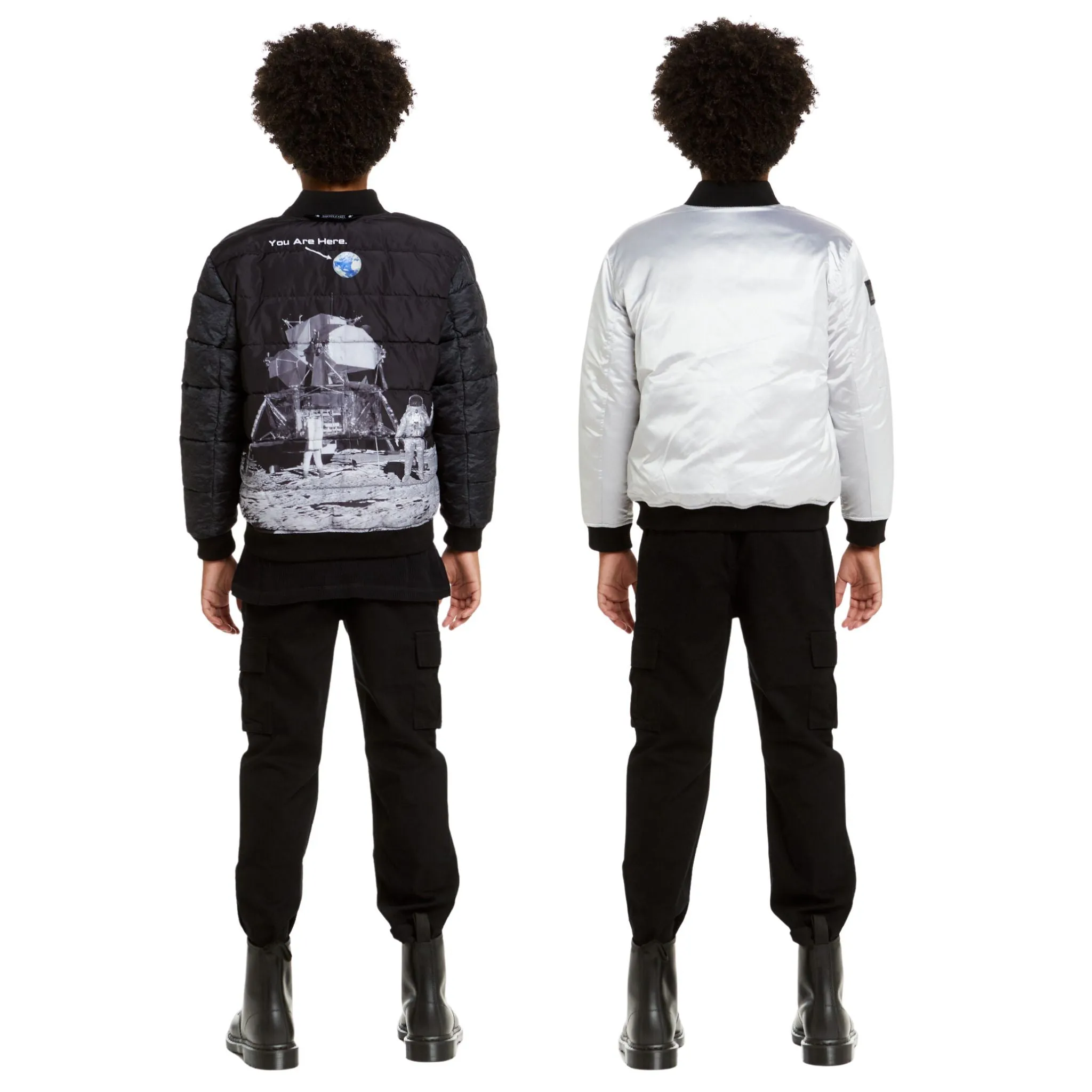 SPACEONE x Andy & Evan| Reversible Bomber Jacket | Galaxy White