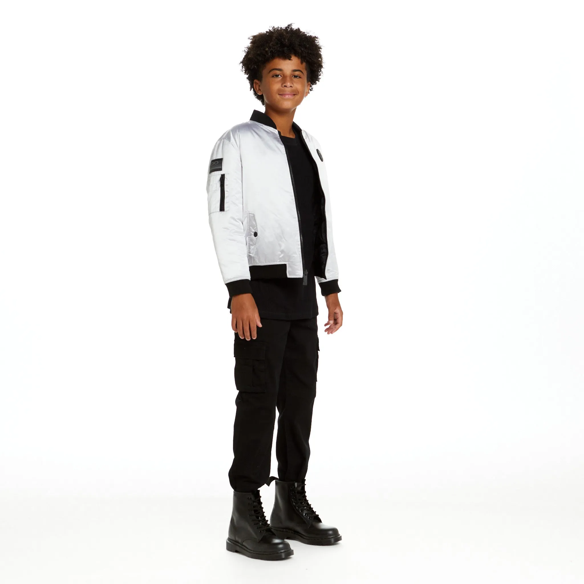 SPACEONE x Andy & Evan| Reversible Bomber Jacket | Galaxy White