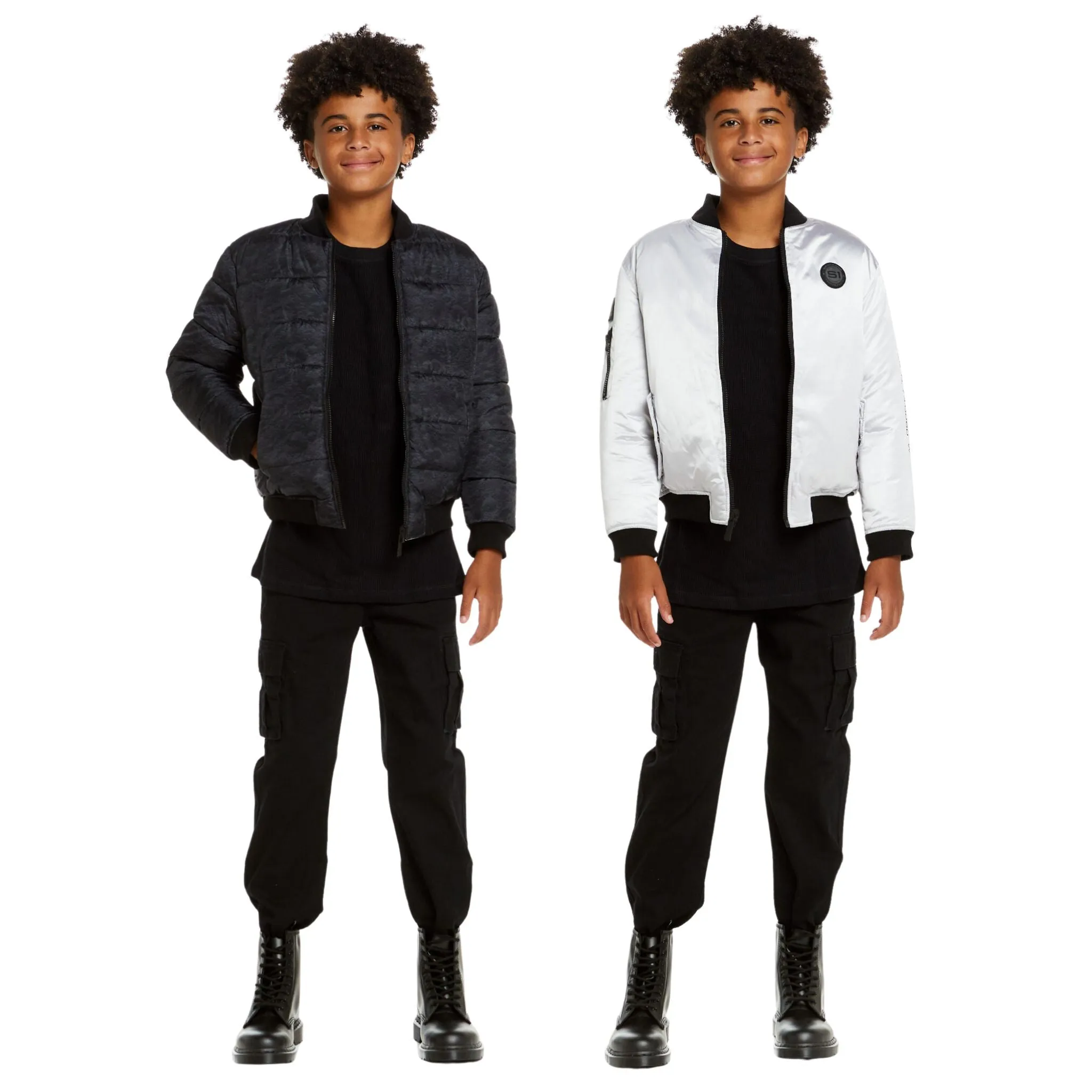 SPACEONE x Andy & Evan| Reversible Bomber Jacket | Galaxy White