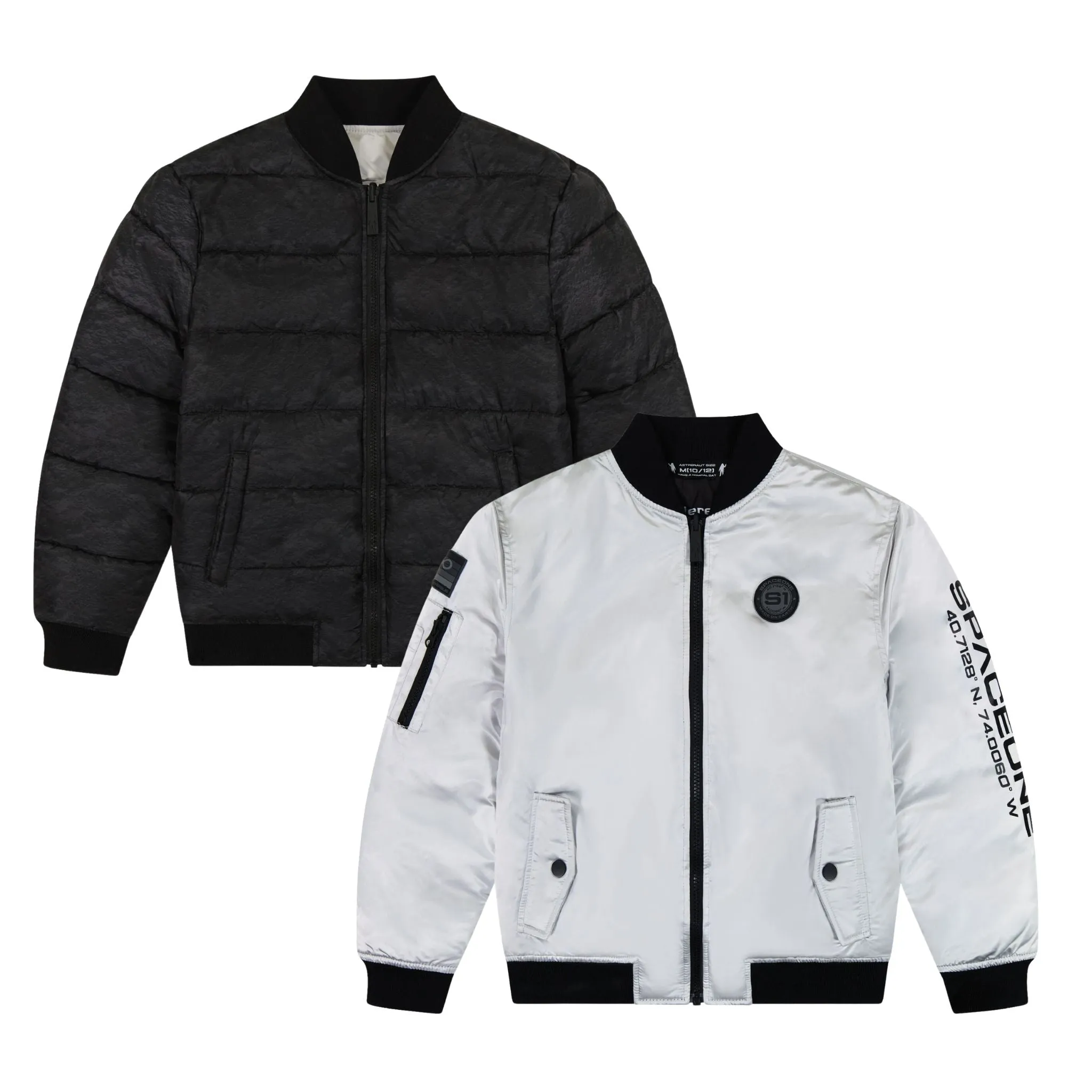 SPACEONE x Andy & Evan| Reversible Bomber Jacket | Galaxy White