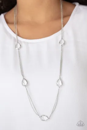 Teardrop Timelessness White Necklace Set