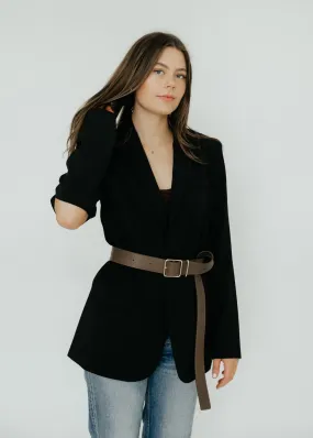 Tibi Cutout Sleeve Marlon Blazer in Black